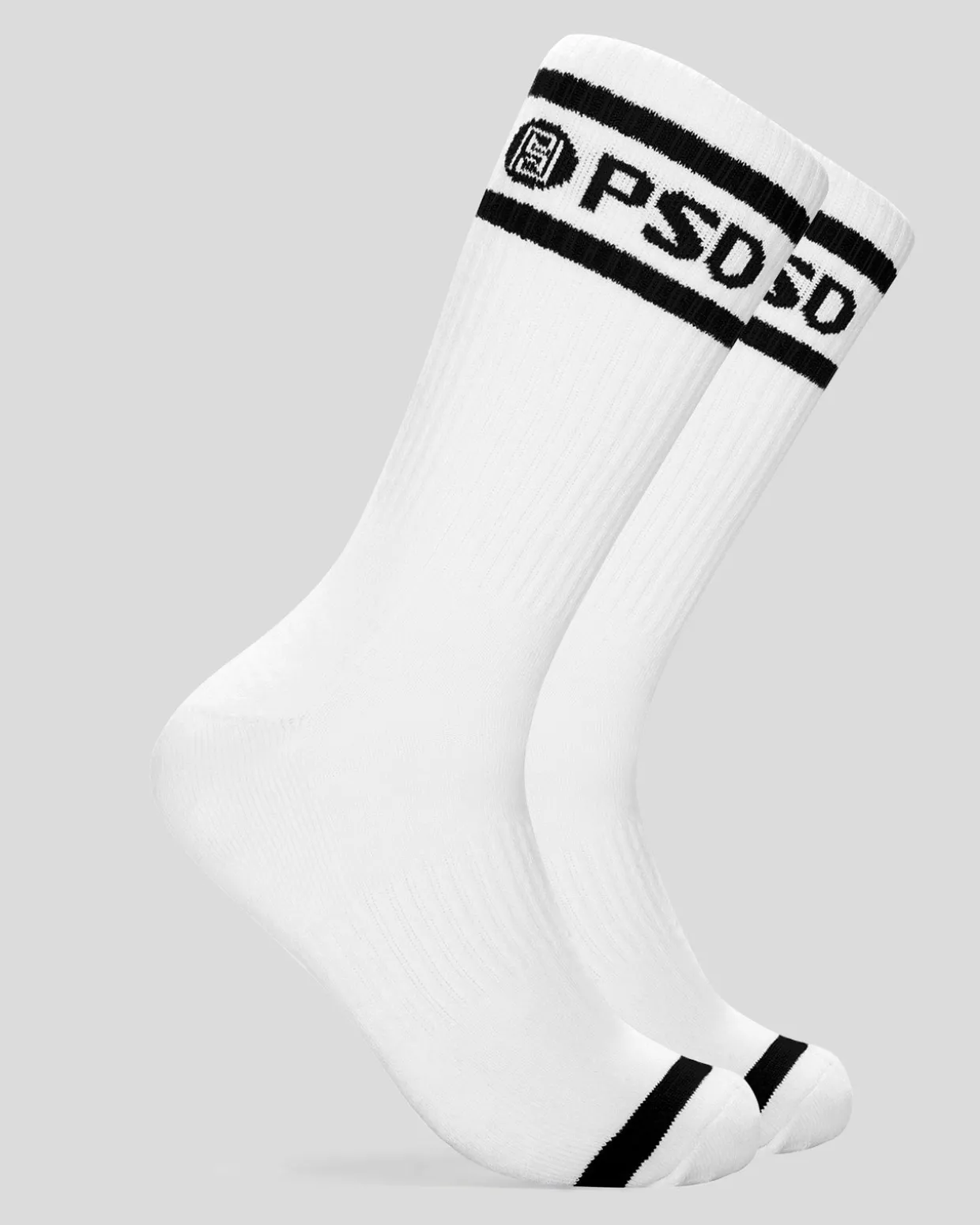 3 Pack - Logo Stripe Crew - White