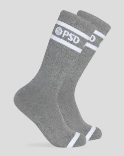 3 Pack - Logo Stripe Crew - Gray